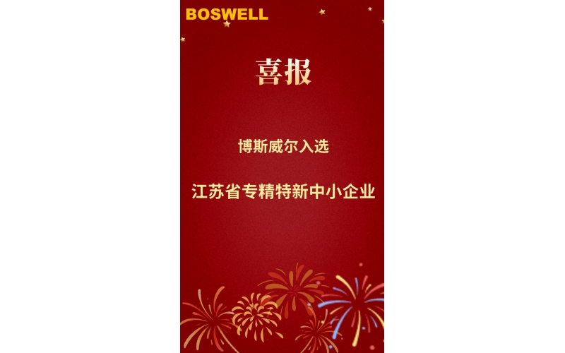 【喜报】博斯威尔入选2025年“江苏省专精特新中小企业”
